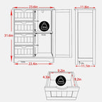 Meuble de rangement sur pied pour salle de bain VEIKOUS avec 4 tiroirs