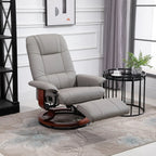 Fauteuil inclinable HomCom en similicuir avec base pivotante manuelle réglable et repose-pieds confortable et relaxant